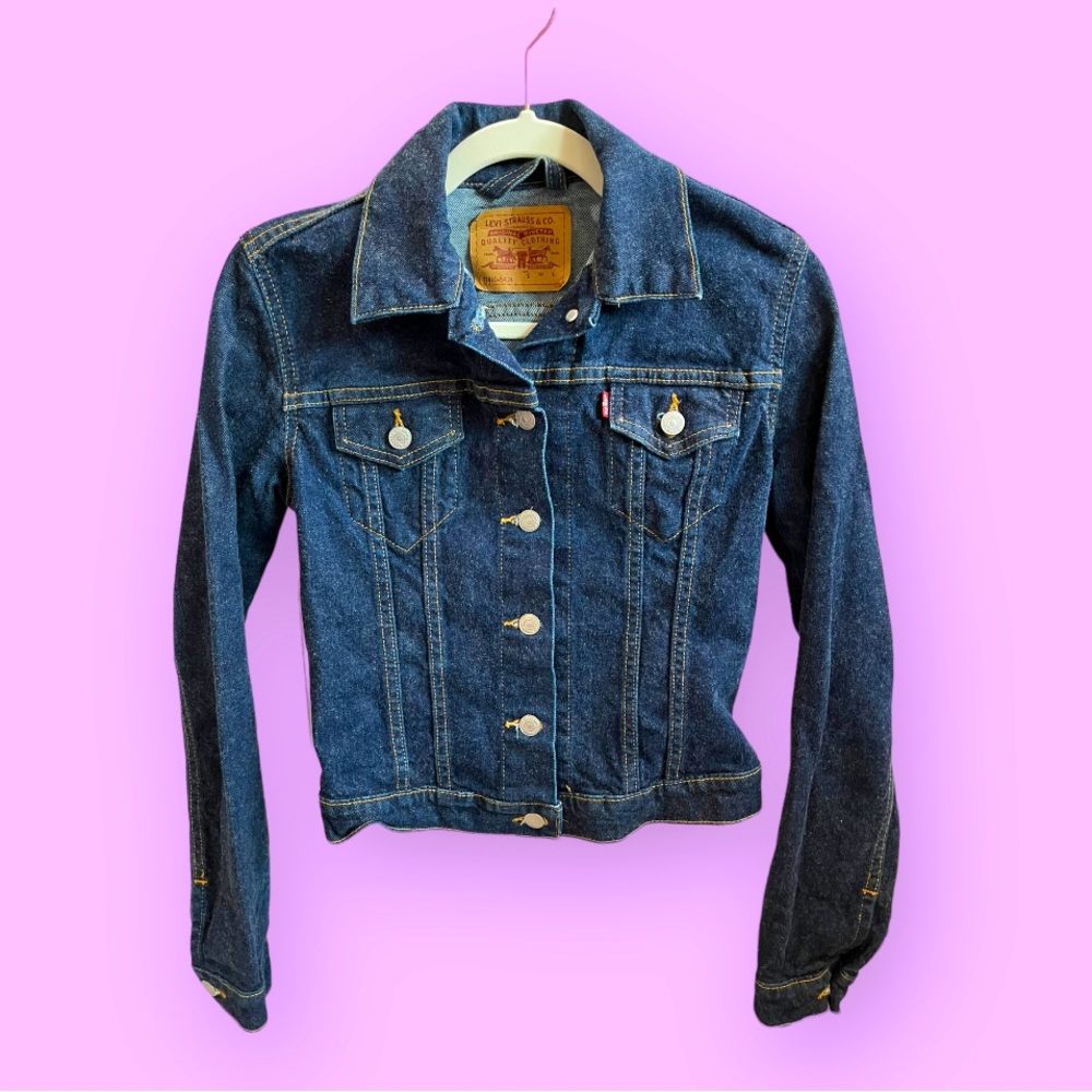 💙 Levi’s Denim Jacket Girls Small Blue Jean Jacket Classic Trucker